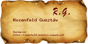 Rozenfeld Gusztáv névjegykártya